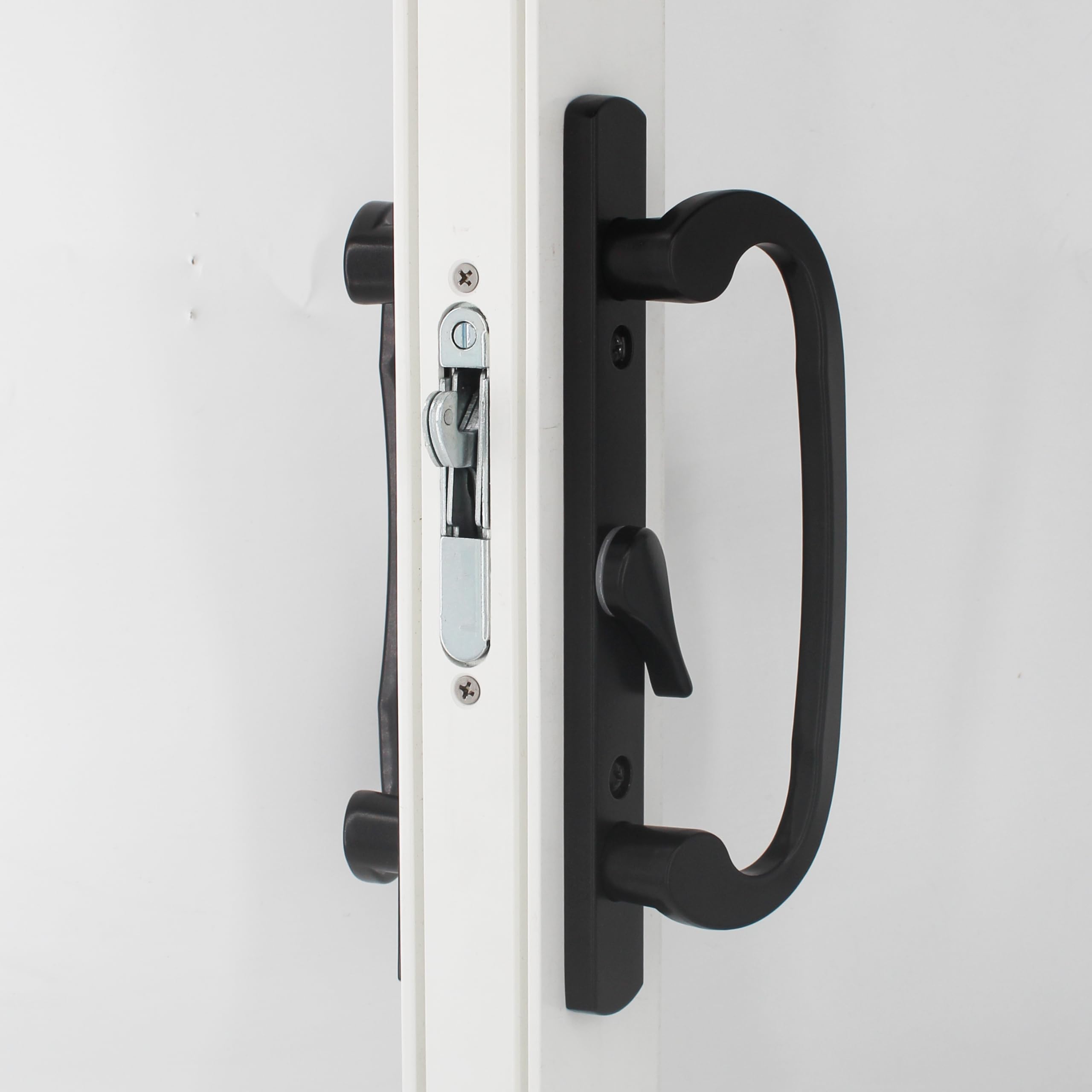 Hyneesun Sliding Door Handle Set – 10cm Hole Spacing, White, With Mortise Lock (Right/Left Hand Compatible) - View #3