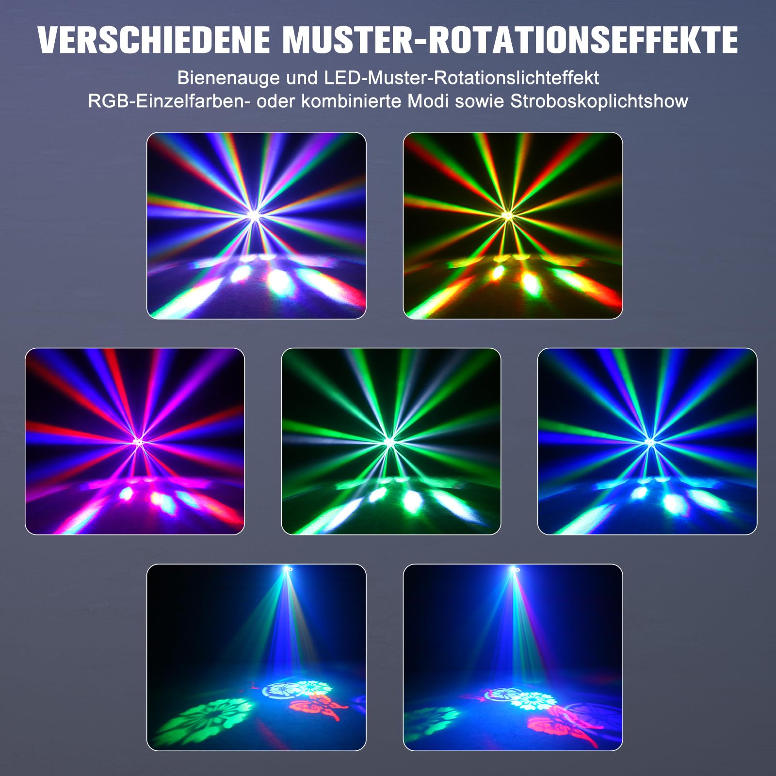 Lot de 2 boules disco LED RGBW 60 W 6 en 1 avec télécommande DMX512 mode automatique pour fête, club, bar, maison, Noël, Halloween, anniversaire