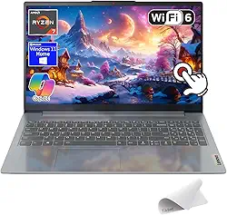 Lenovo IdeaPad Slim 3, laptop com tela sensível ao toque Full HD de 15,6 polegadas, PC Copilot AI, AMD Ryzen 7 5825U, Wi-Fi 6, Windows 11 Home, com mouse pad (16 GB de RAM | SSD PCIe de 1 TB)