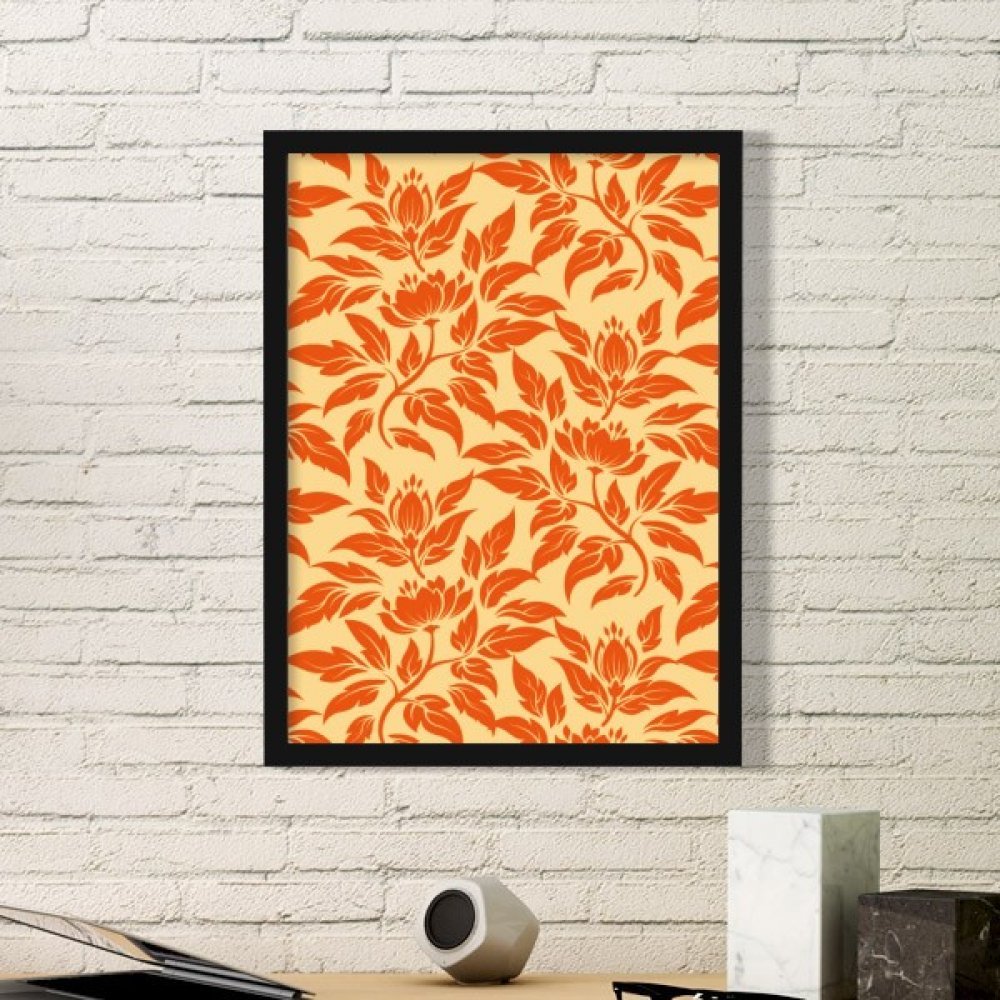 Cadre photo haut de gamme fleurs orange d'or DIYthinker impression d'art murale
