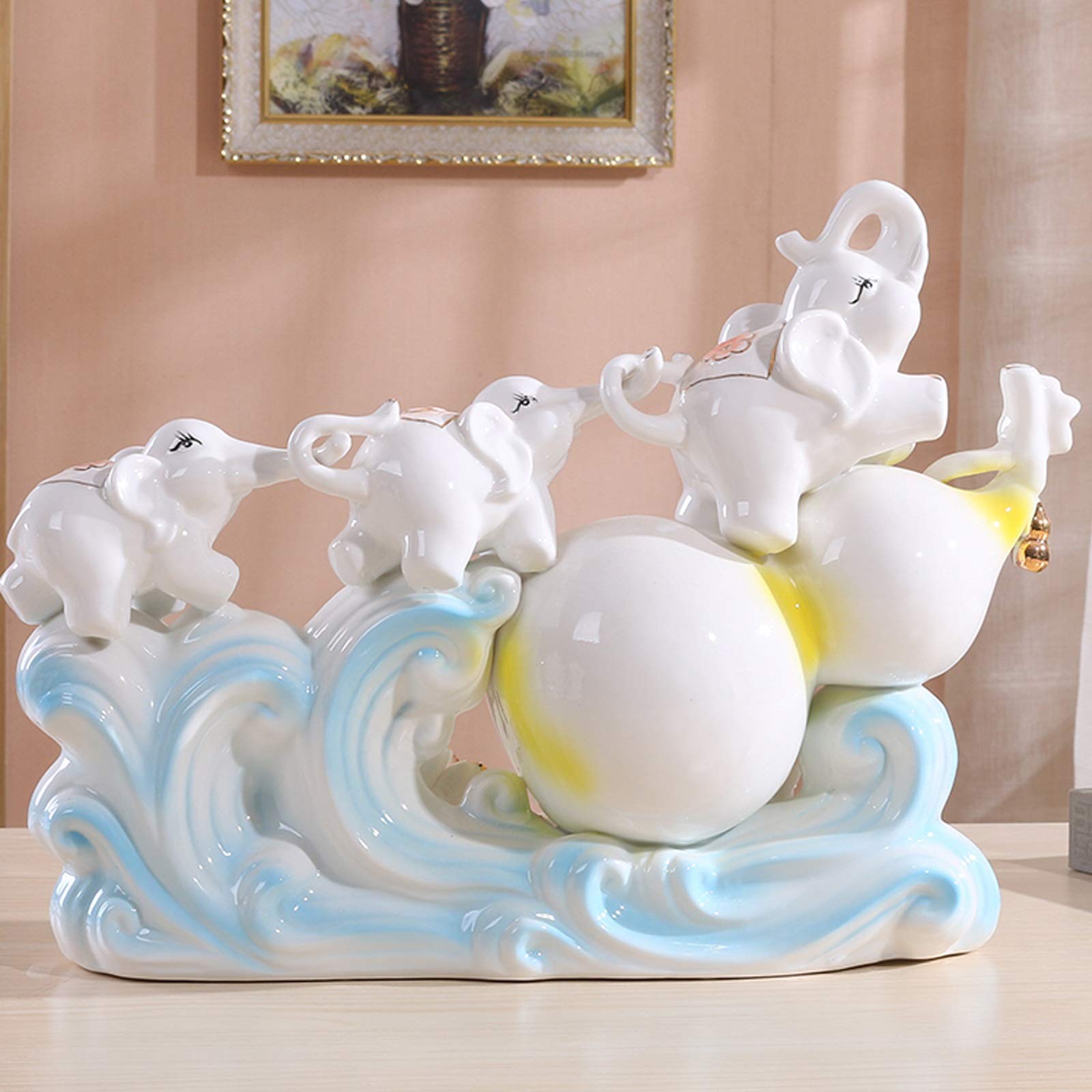 Sculpture Feng shui statuy słonia szczęście figurki Home Decor HouseWarming Gratulacyjny prezent słonia rzeźba zwierzę domowe biuro kolekcja Statue