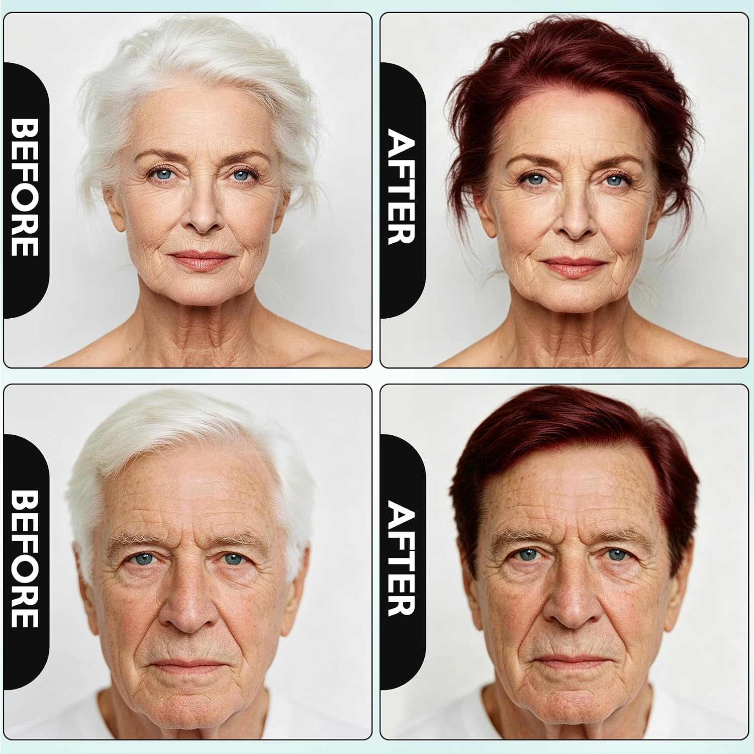 Hair Dye Shampoo 3 in 1, Herbal Shampoo Hair Dye for Women Men, Grey Coverage Shampoo (Dark Wine Red) image 2