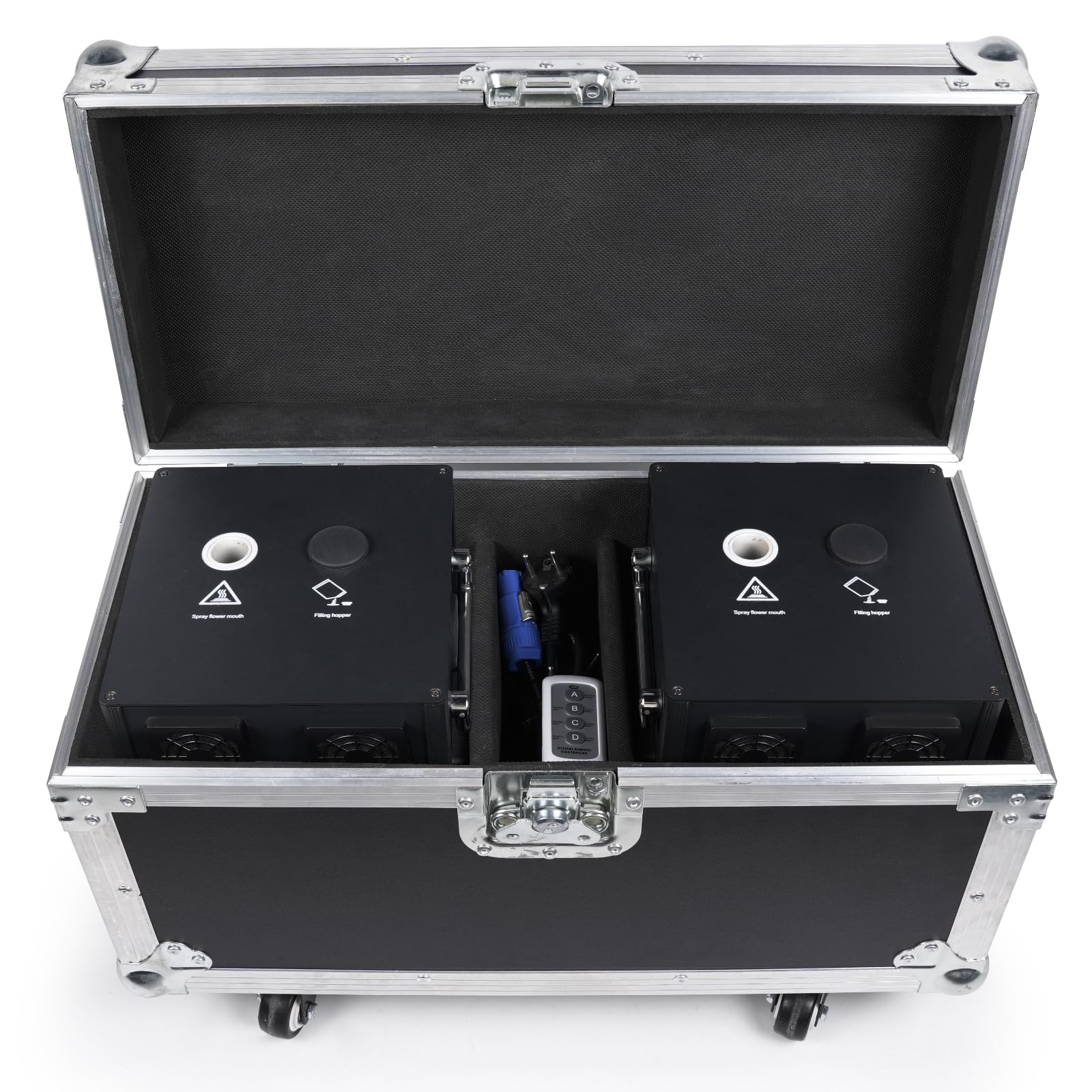 2PCS 750W Macchina a Scintilla Fredda con Telecomando e Flight Case, Macchina per Effetti Scenici Macchine Pirotecniche per Matrimoni Celebrazioni Bar Party