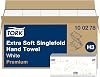Tork Extra Soft Singlefold Hand Towels, White, QuickDry Technology, Embossed for Superior Absorption, 15 packs of 200 sheets each, Compatible with Tork H3 Systems 100278