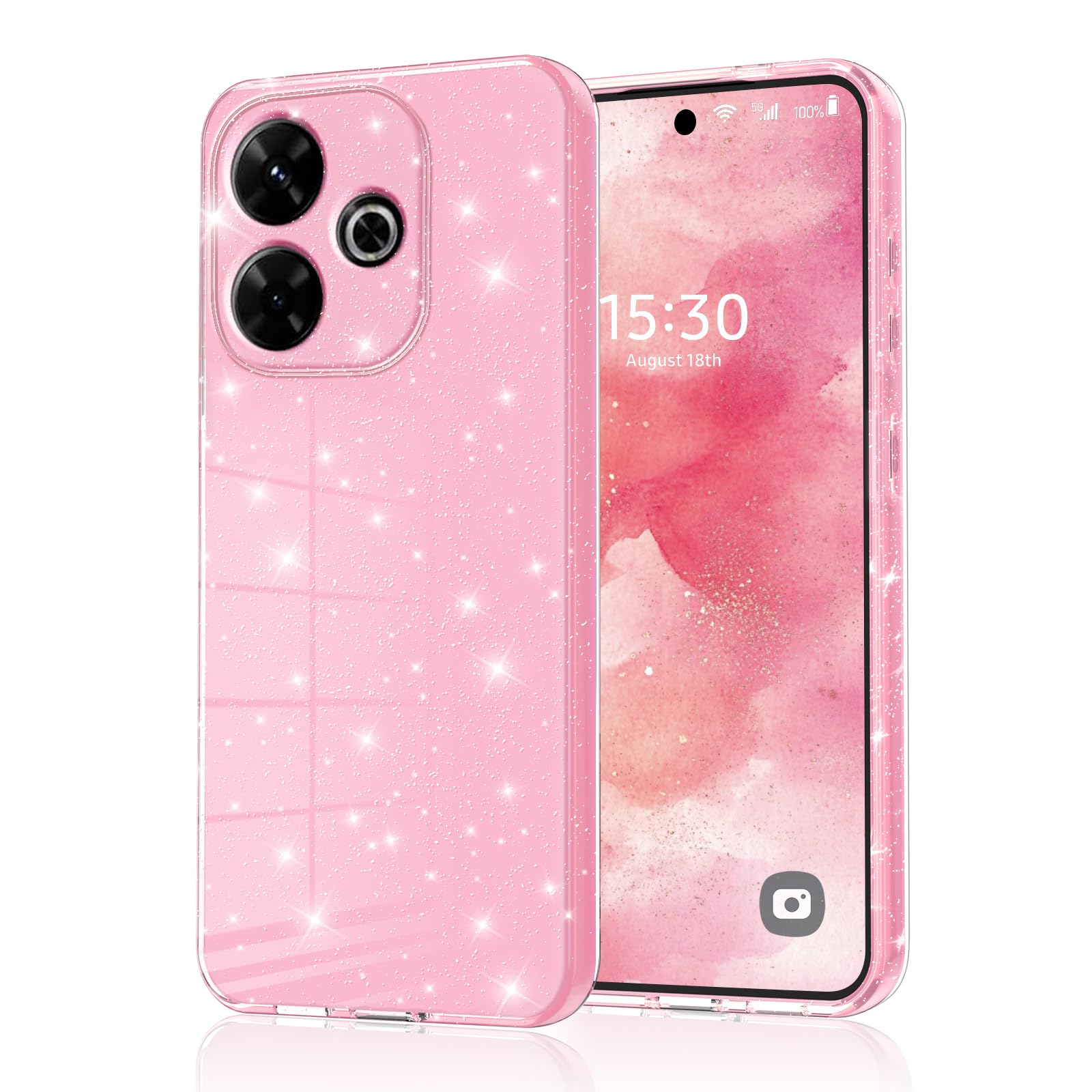 Glitter Cover per Xiaomi Redmi 13 4G Con Protezione Fotocamera