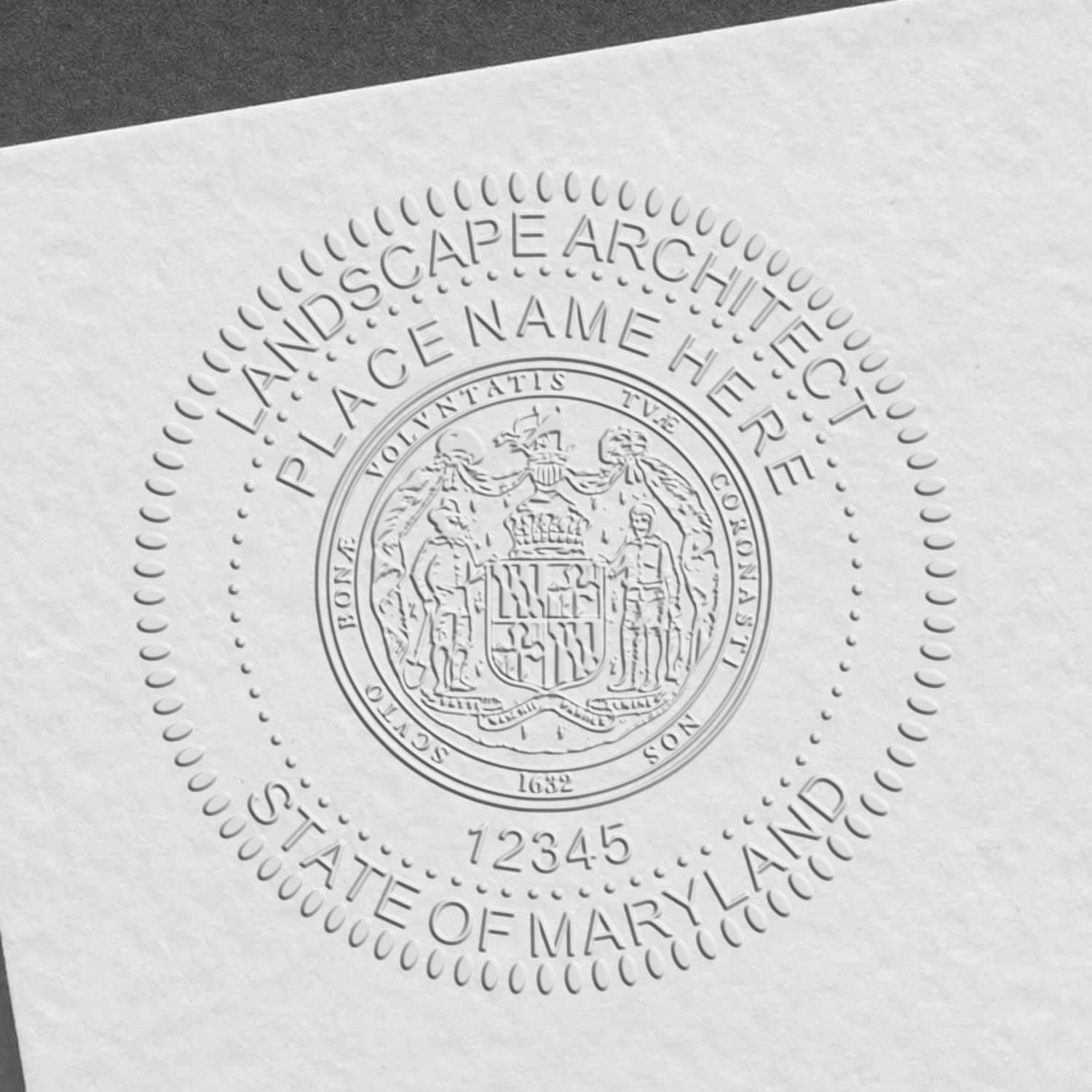 Premium Maryland Landscape Architect Seal Embosser, Blue Soft Grip, Size 1-5/8 - Ideal for MD Landscape Architects, Professional Architectural Seal for Maryland Landscaping Projects
