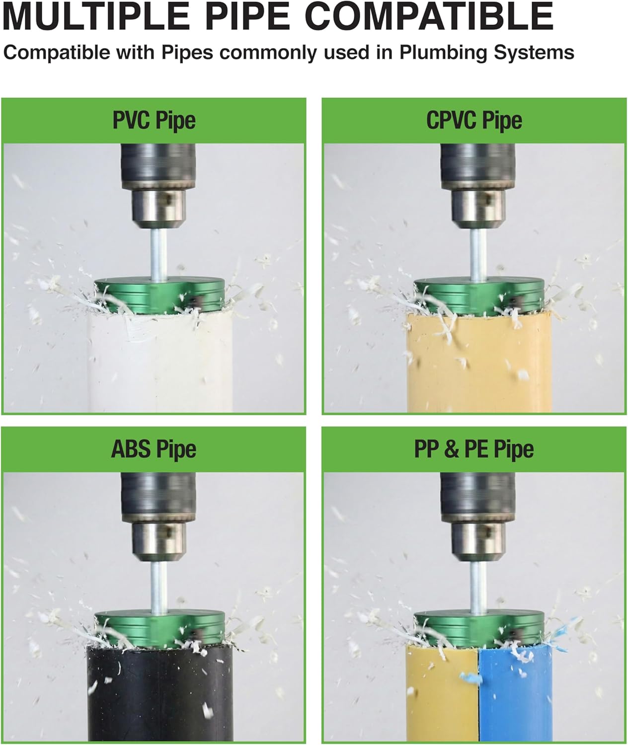 9-Piece PVC Pipe Reamer Kit for Plumbers & DIY Repairs, 1/2″–4″ Pipe Sizes, Heavy-Duty Aluminum PVC Fitting Saver, Carbide Inserts, Tool for Sch 40 PVC Pipes
