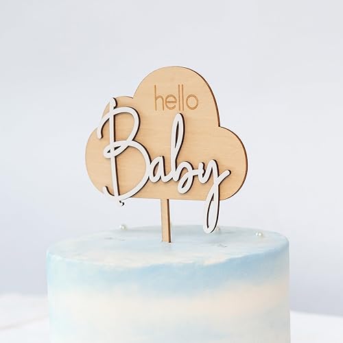 Miniatura 27 de Oh Baby - Decoración de madera para tartas, decoración de baby shower, suministros de doceración para tartas de revelación de género, accesorios Oh