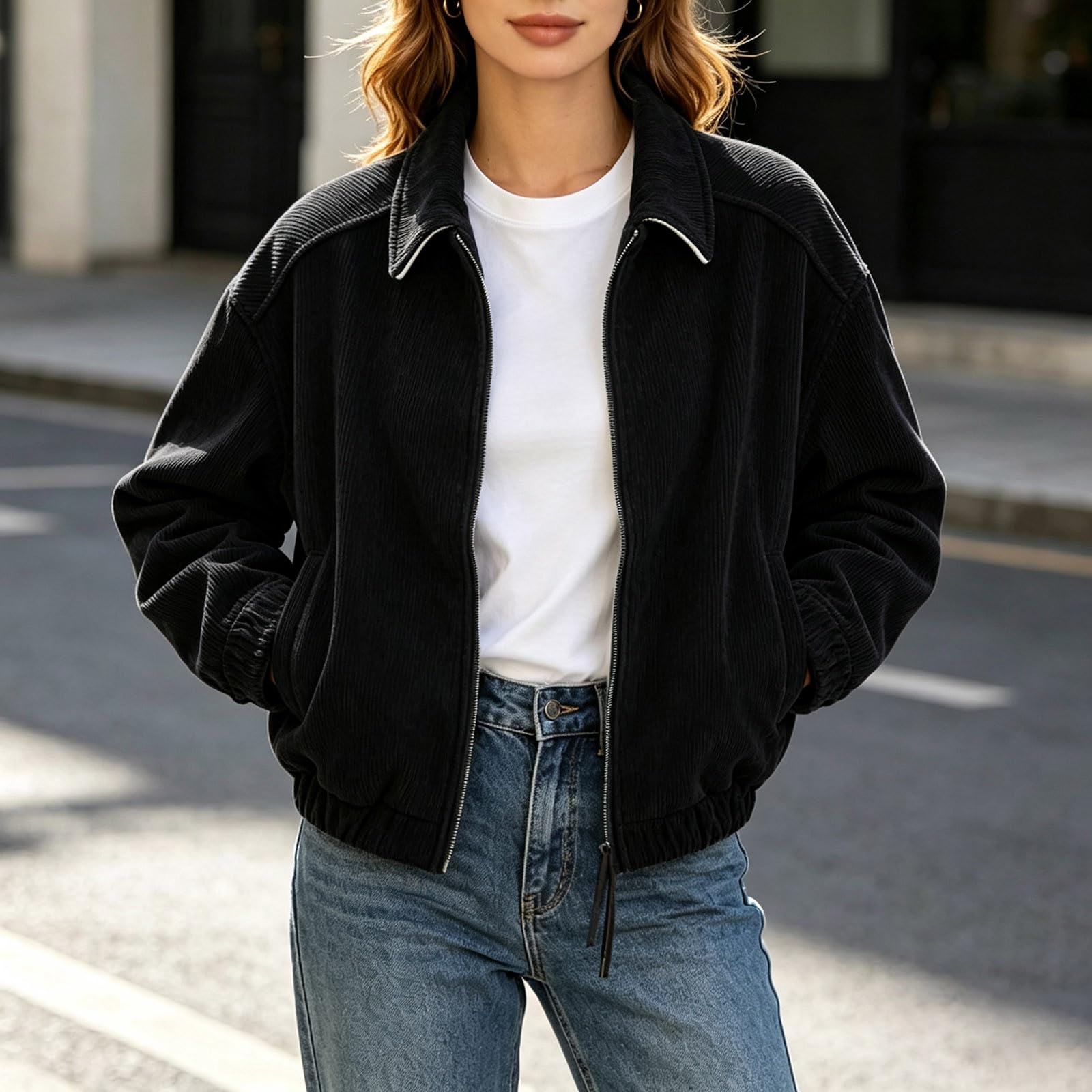 Generisch Hoodie Damen Oversize Sweatjacke mit Kapuze Reißverschluss Hoody Basic Casual Kapuzenjacke Freizeit Kapuzenpullover einfarbig Langarm Jogging Jacke locker Sportjacke Sweatshirt