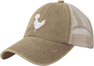 Polish Chicken Silhouette Outdoor Adjustable Washed Denim Mesh Hat Denim Baseball Cap Cowboy Hat for Men Women Sport Hats Cowboy