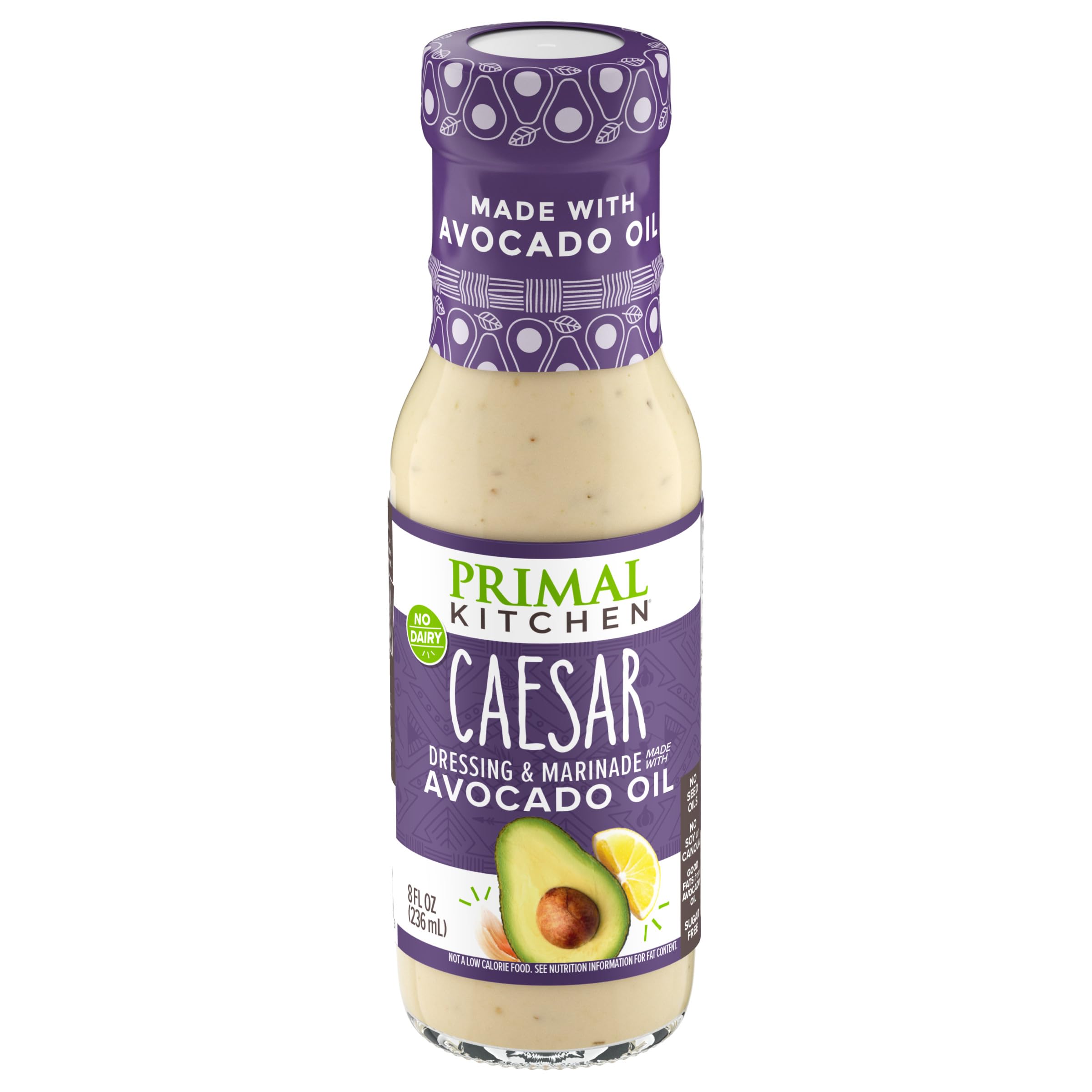 Caesar Salad Dressing & Marinade made with Avocado Oil, Whole30 Approved, Paleo Friendly, and Keto Certified, 8 Fluid Ounces