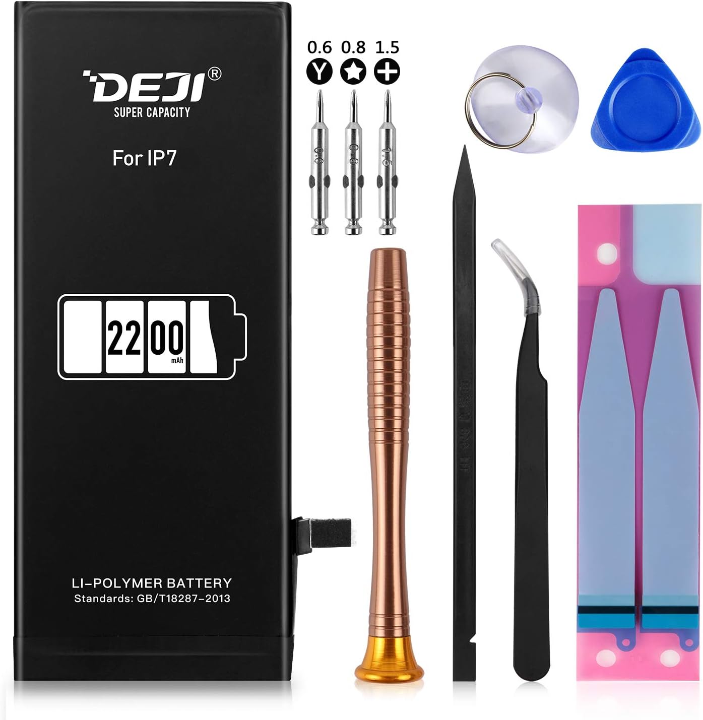 Battery for iPhone 7, 2200mAh High Capacity Replacement Battery 0 Cycle, with Complete Repair Tool Kit and Instruction -[2 Year Warranty]