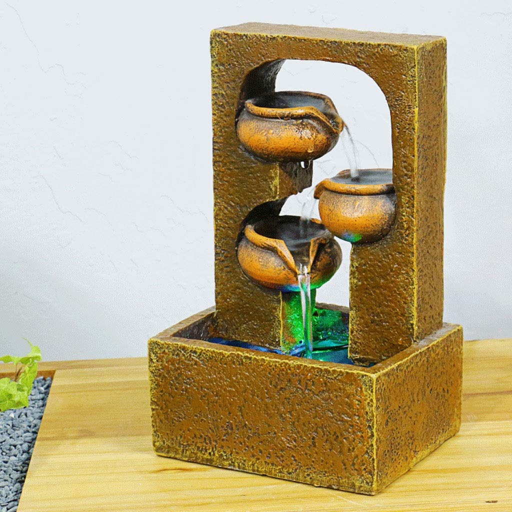 TOMYEUS Fontana Zen da Interno Indoor e Outdoor Decorativo Fontana Relax Desktop e Fontana da Tavolo con Pompa ad Acqua for la casa Ufficio Giardino terrazza, 9.8" Altezza Fontanella Interni