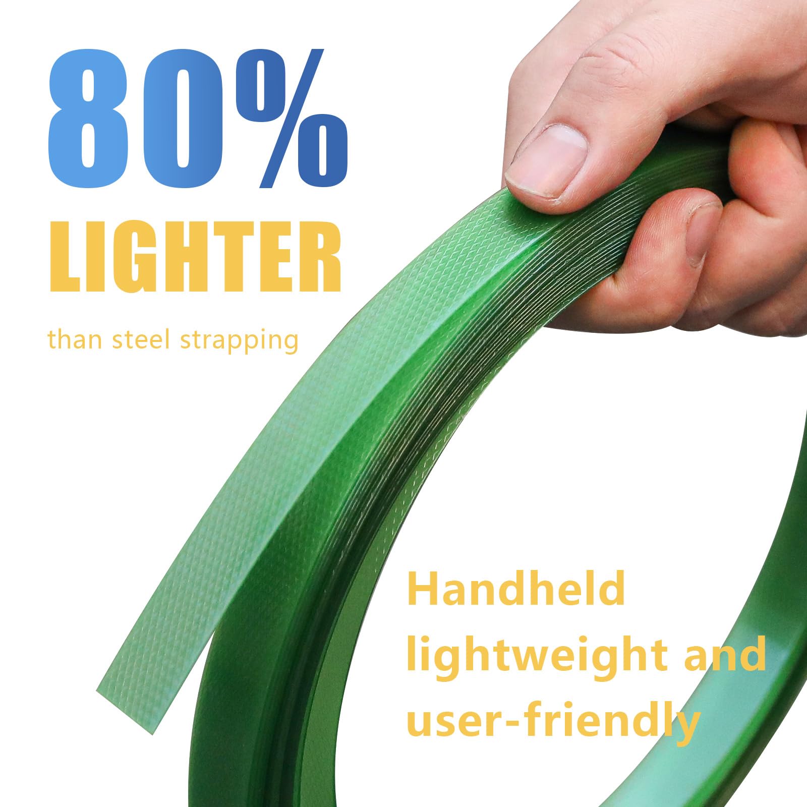 Umreifungsrolle aus geprägtem Polyester (PET), 1,27 x 15,2 cm, Kerngröße: 350 kg Bruchfestigkeit