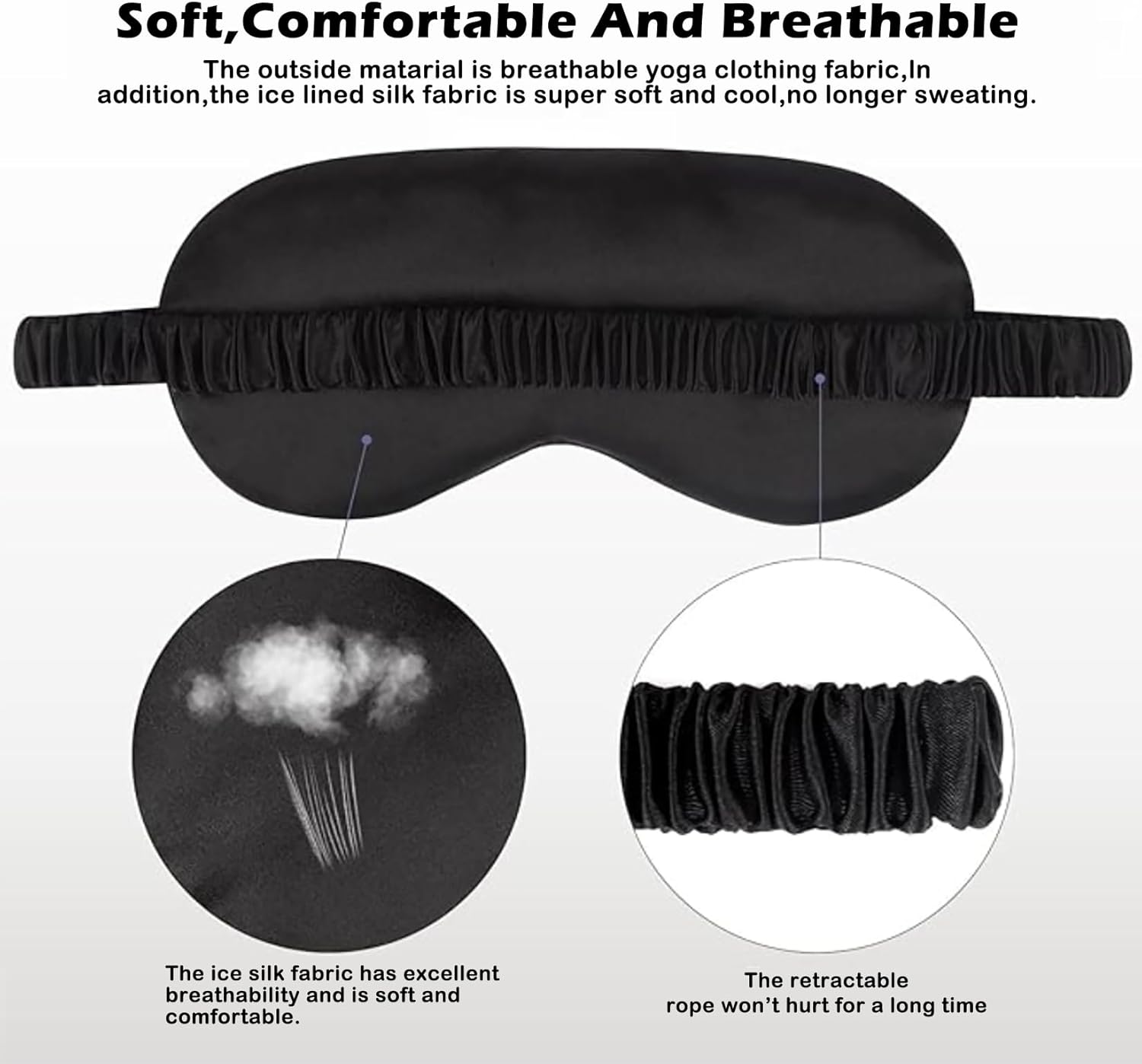 7PACK Satin Eye Mask Silk Sleep Masks Silky Blackout Eyes Covers Sleeping Blindfold Eyeshade Wedding Bridal Gift Travel Naps - Image 3