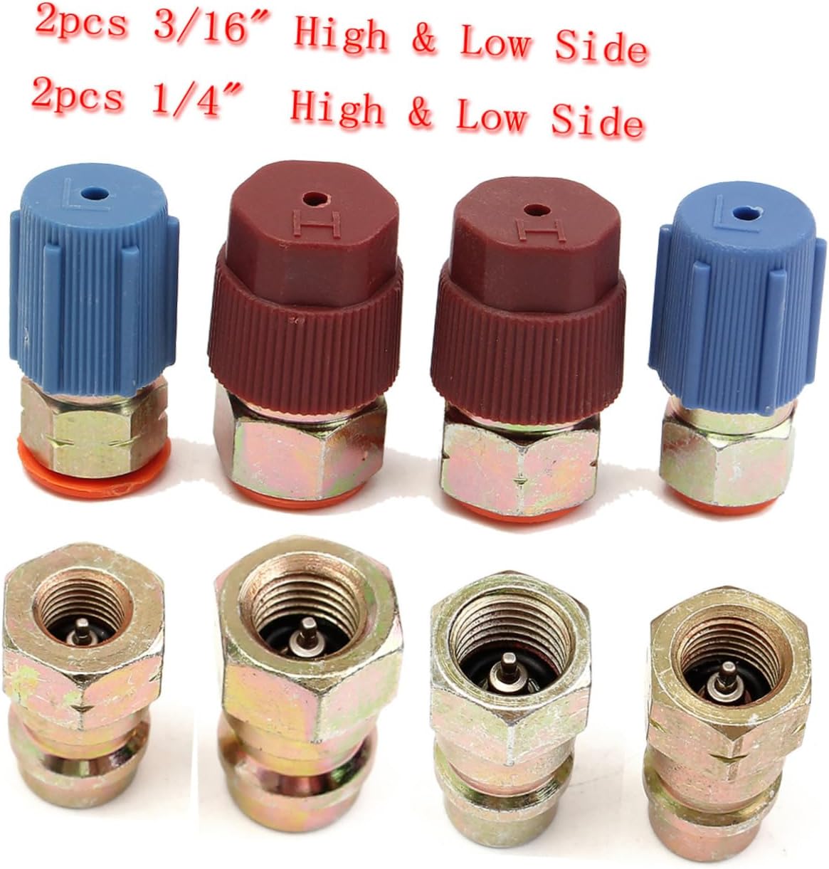 12pcs Quick Disconnect a Charging Port Adapter Set to Conversion Fittings with Caps Easy Installation
