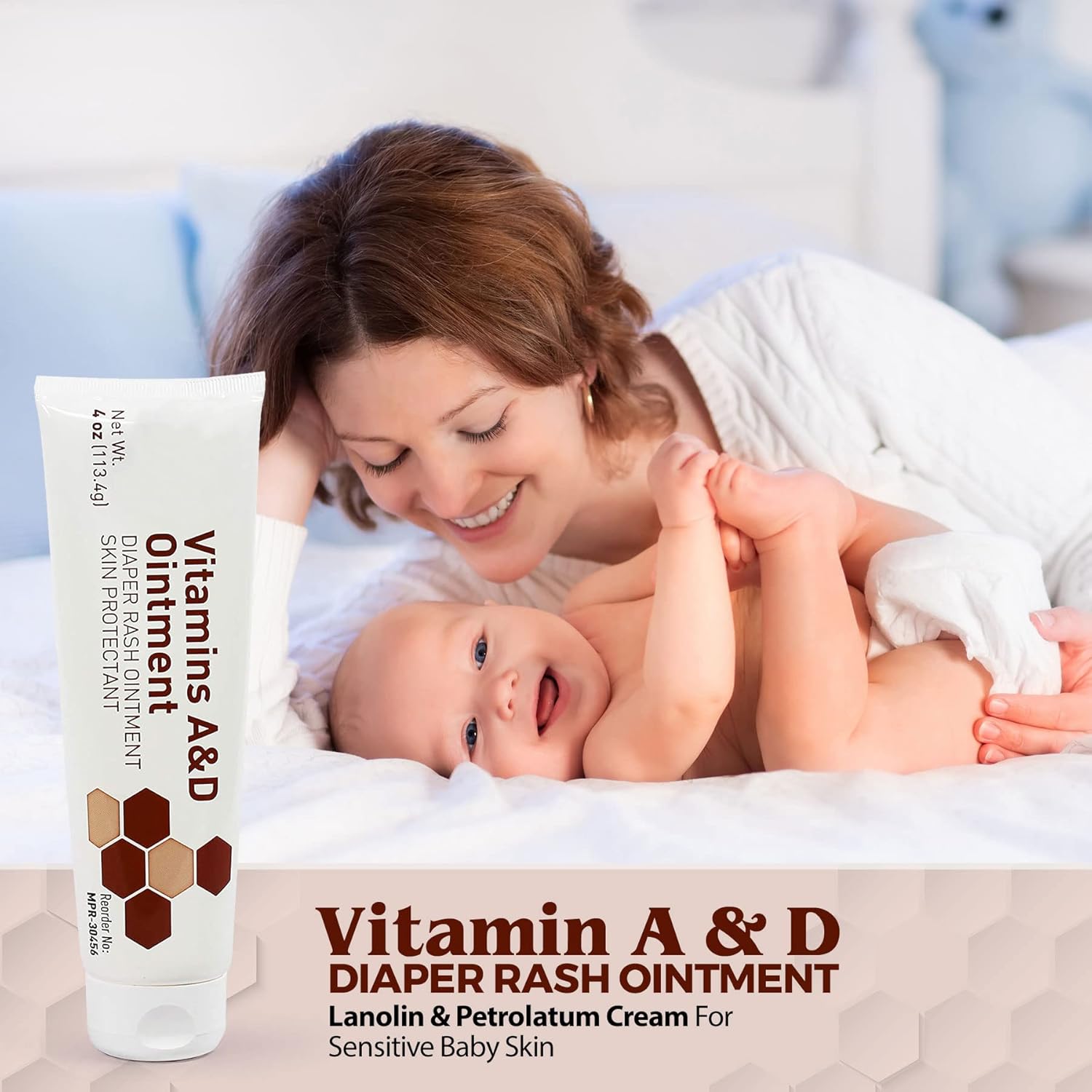 MEDca Vitamin A & D Diaper Rash Ointment Protectant Cream For
