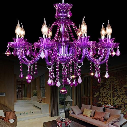 Miniatura 5 de LAKIQ Candelabro moderno de cristal, lámpara colgante para sala de estar, dormitorio, longitud de forma de vela, longitud ajustable para comedor