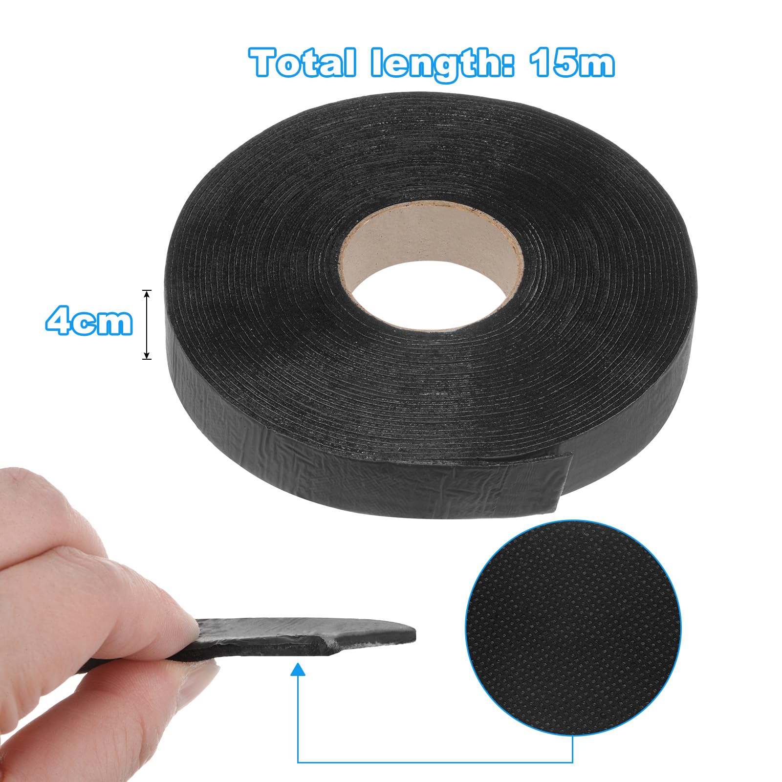 sourcing map 2 Rollos 33 Pies x 1.6" Cinta de Reparación Autoadhesiva para Grietas de Asfalto Alta Adhesión Relleno Sellador para Carreteras de Cemento Entrada de Vehículos