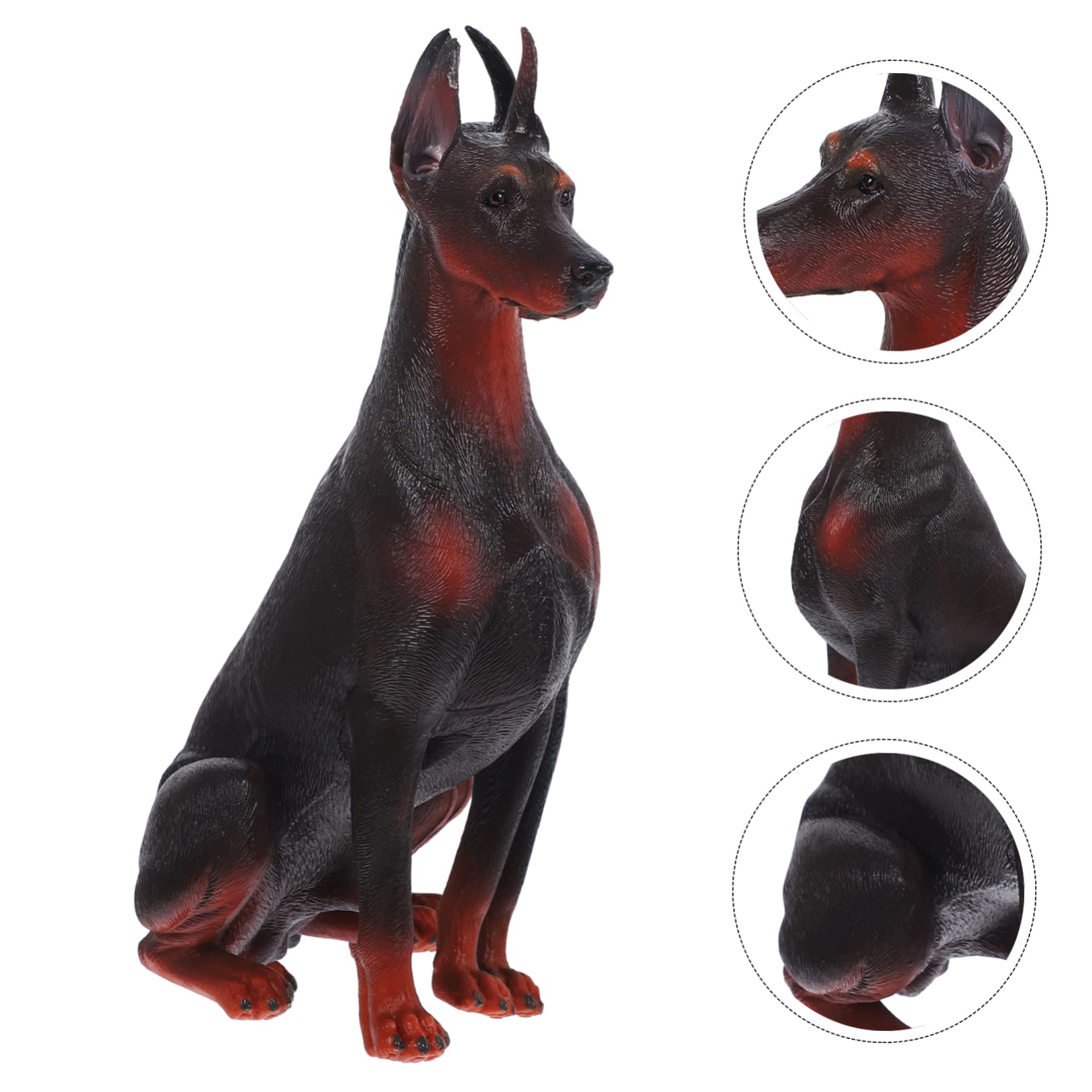 Statua Cane Doberman In Plastica - Figura Realistica 16,3x15,2x4,8 Cm, Decorazione Casa, Giocattolo Educativo E Accessorio Per Feste