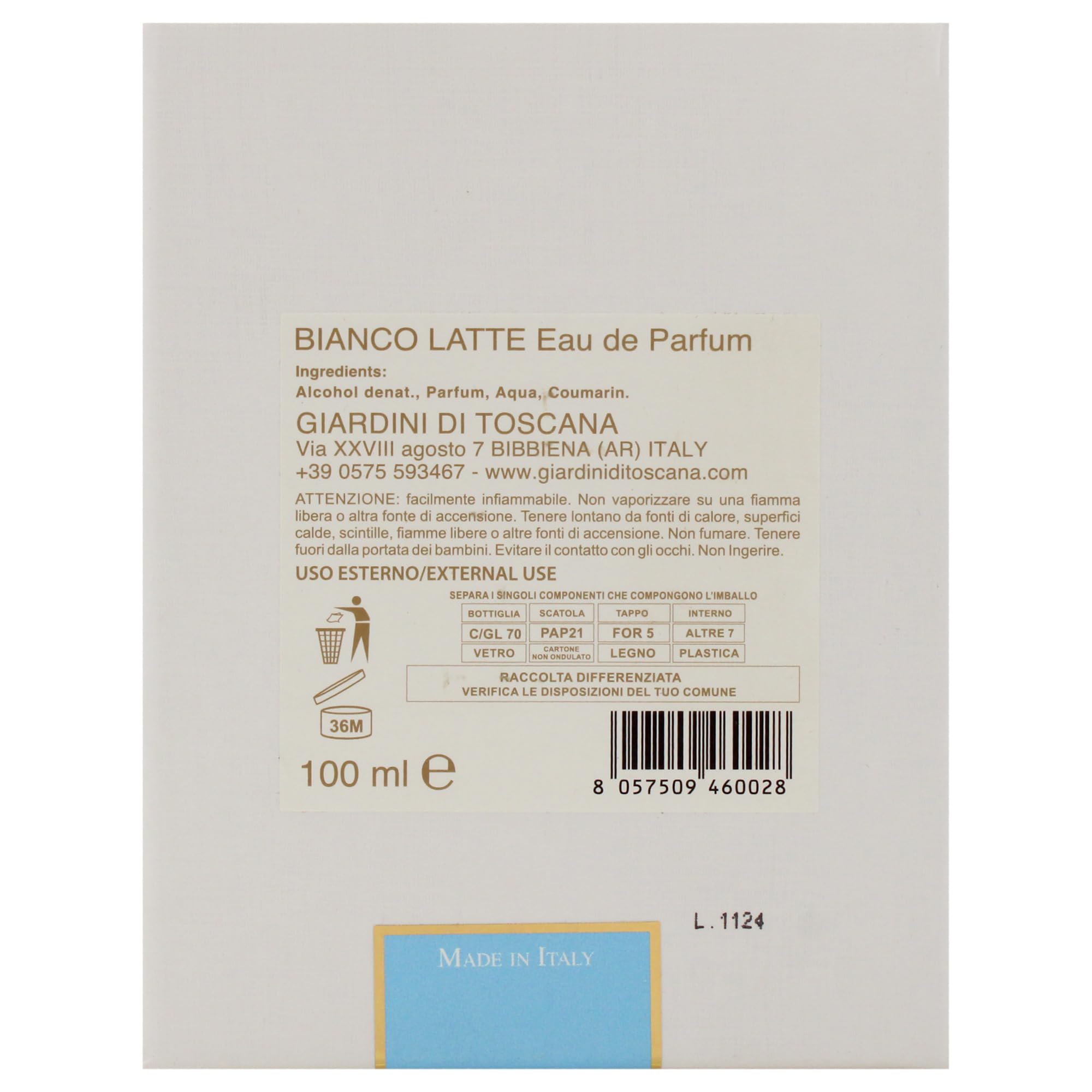 Bianco Latte by Giardini Di Toscana for Unisex - 3.4 oz EDP Spray