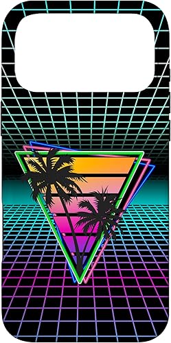Miniatura 21 de iPhone 11 80s Inspirado Triángulo Láser Retro Synthwave Sunset Case