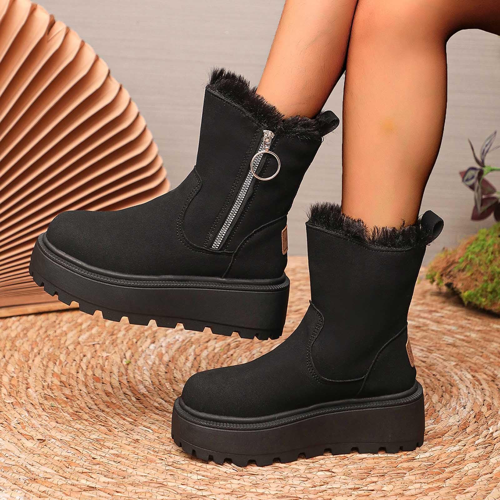 Generico Scarpe Da Neve Donna Impermeabile Scarponi Calde Stivaletti Imbottiti Dopo Sci Termiche Doposci Invernali Stivali Per All'Acqua Trekkin Impermeabili Snow Boots