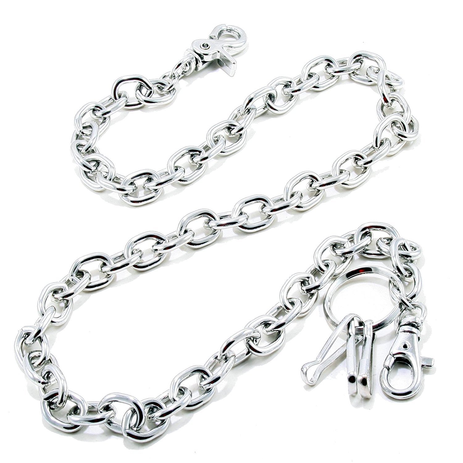 DoubleK Simple Strong Biker Key Jean Wallet Chain (29.5"/5.8oz) Silver CS15