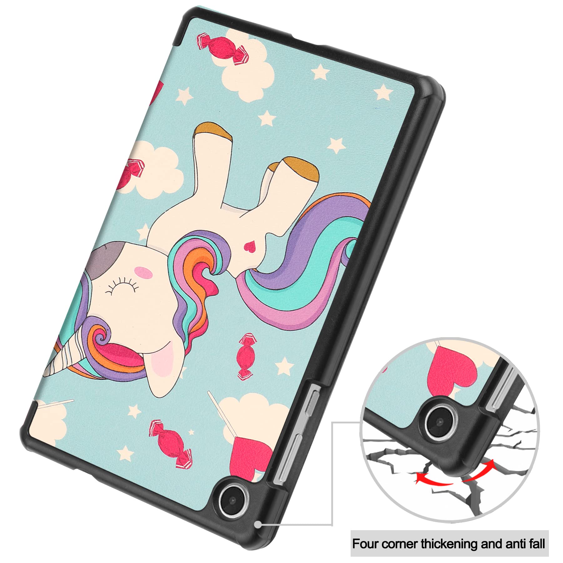 Custodia Folio In Pelle Sintetica Per Lenovo Tab M8 4ª Generazione (8") - Smart Cover Antiscossione