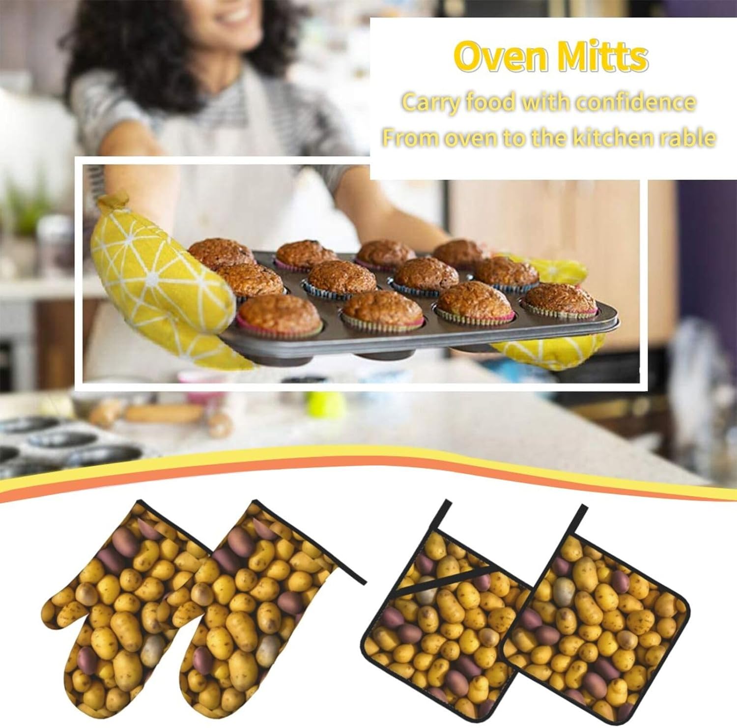 many Potatoes Kitchen baking four piece set, fit for cooking and baking, oven, microwave, and outdoor barbecue