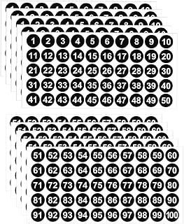 LICQIC 10 Sheets Number Stickers, 5 Sets of 1-100 Number Sticker for Sorting, Organizing, Storage Boxes, Lockers, Indoor& ...