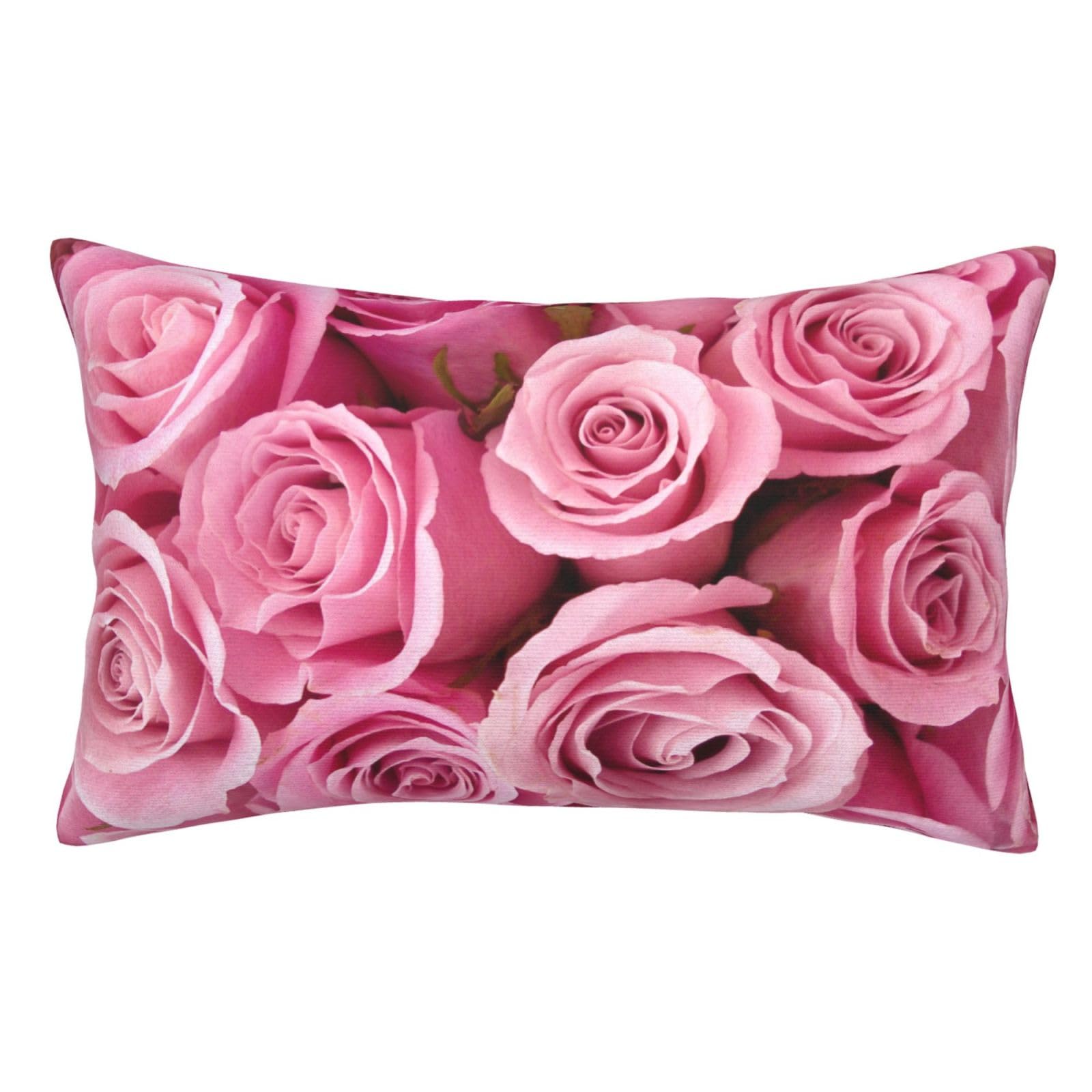 WKSGDSG Soft Plush Pillow Cover For Sofa & Bed, Rose, Standard Furry Throw Pillow Case 35x50 cm, Decorative Cushion Cover For Bedroom Living Room Decor, Hidden Zipper Pillowcases For All Seasons