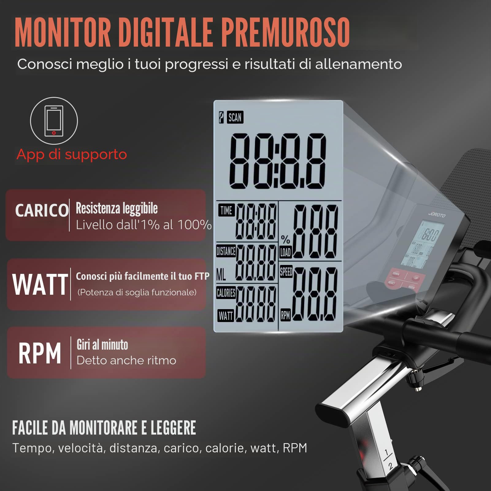 JOROTO X2 Cyclette Professionale & JOROTO X2PRO Bluetooth Indoor Cyclette da Casa, Volano 16 KG & Resistenza Regolabile Cyclette Professionale con Trasmissione a Cinghia Ciclette per casa offerte con LCD Display