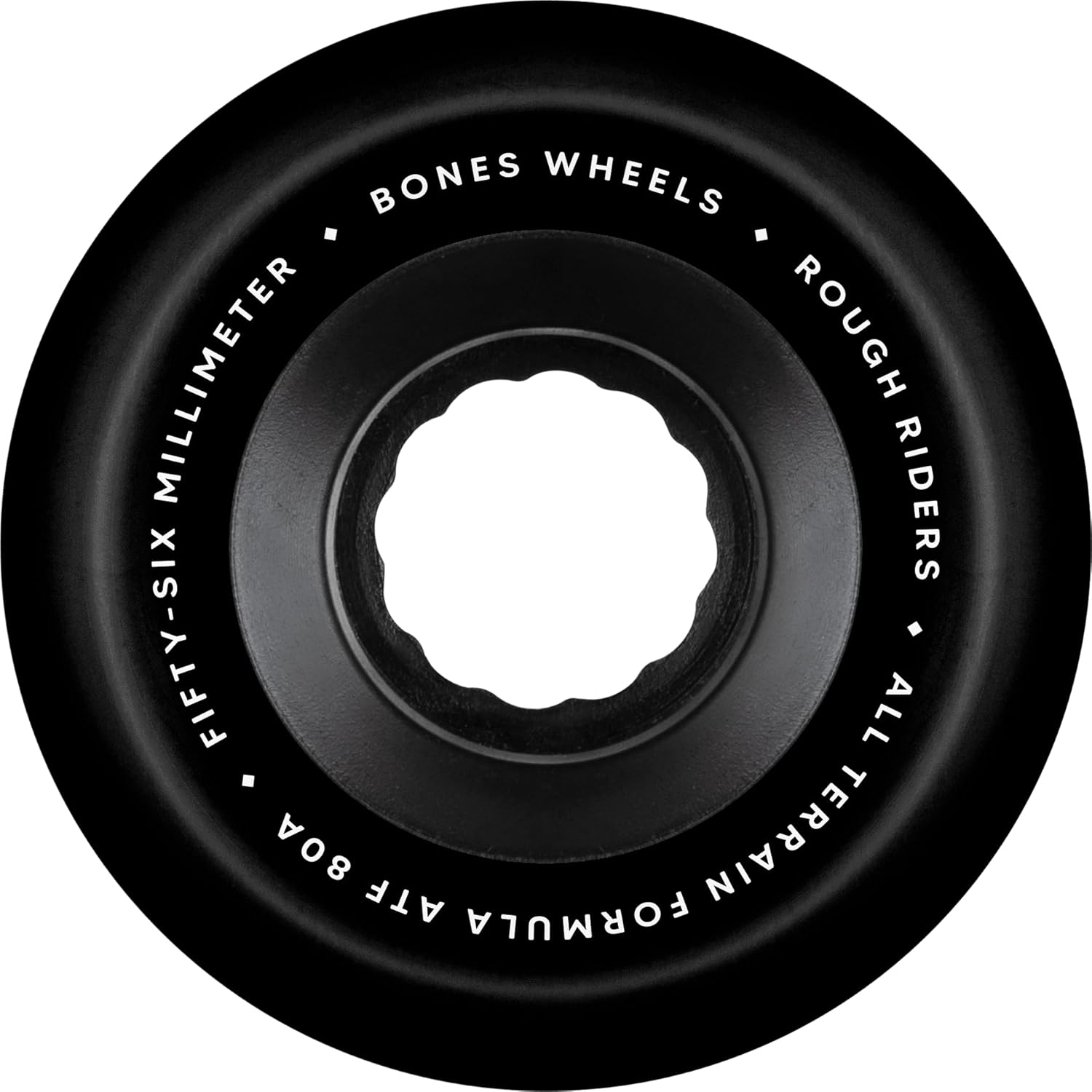 Bones Wheels All Terrain Formula ATF Rough Riders Skateboard Wheels, 56mm, 80A, Black