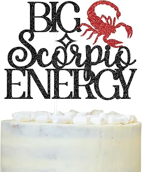 Scorpio Birthday Cake Topper، Big Scorpio Energy، Scorpio Season، Glittery 12 Constellation Zodiac Party Decorations