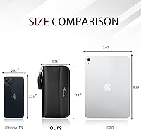 Vista 8 de Travelambo Cartera con borla plegable para mujer, bolso de mano con correa para la muñeca, bolso largo