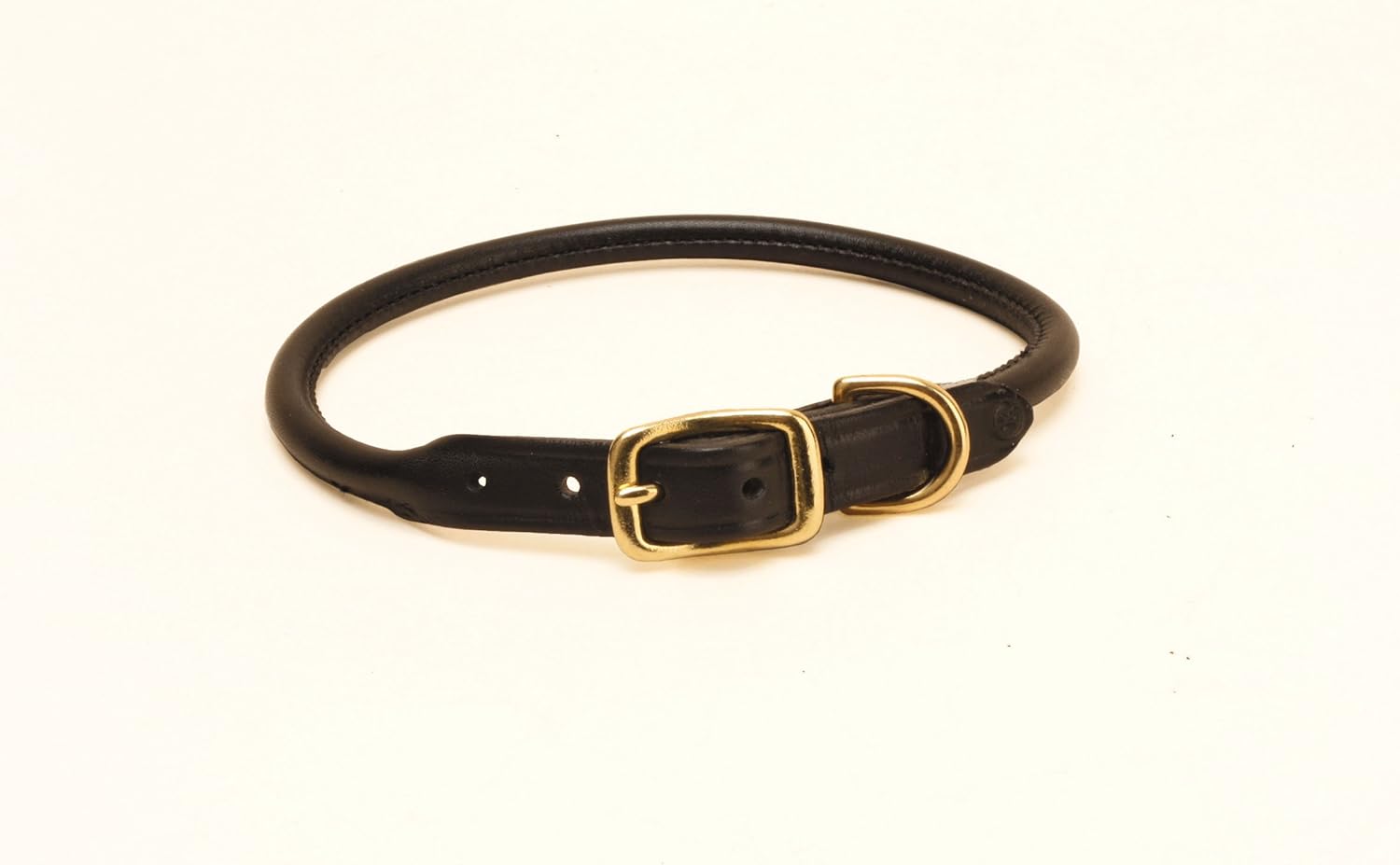 Tory Leather Rolled Leather Dog Collar 14" Black Pet