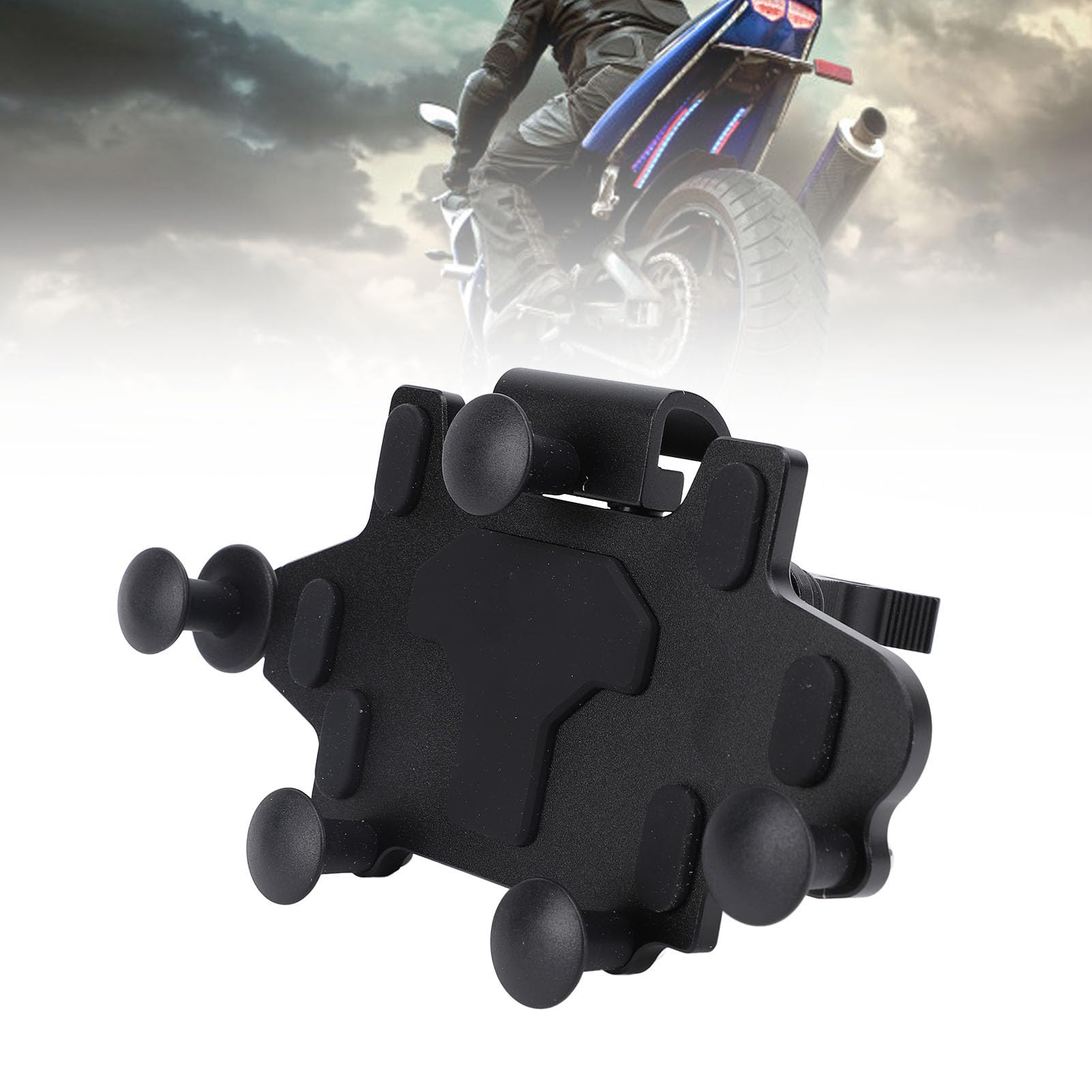 CHICIRIS Support de Téléphone pour Moto, Alliage d'aluminium Résistant aux Chocs, Angle de Réglable pour Cyclisme et Scooters (Black)