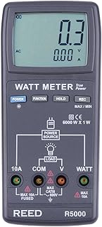 REED Instruments R5000 Autoranging Watt Meter, True RMS