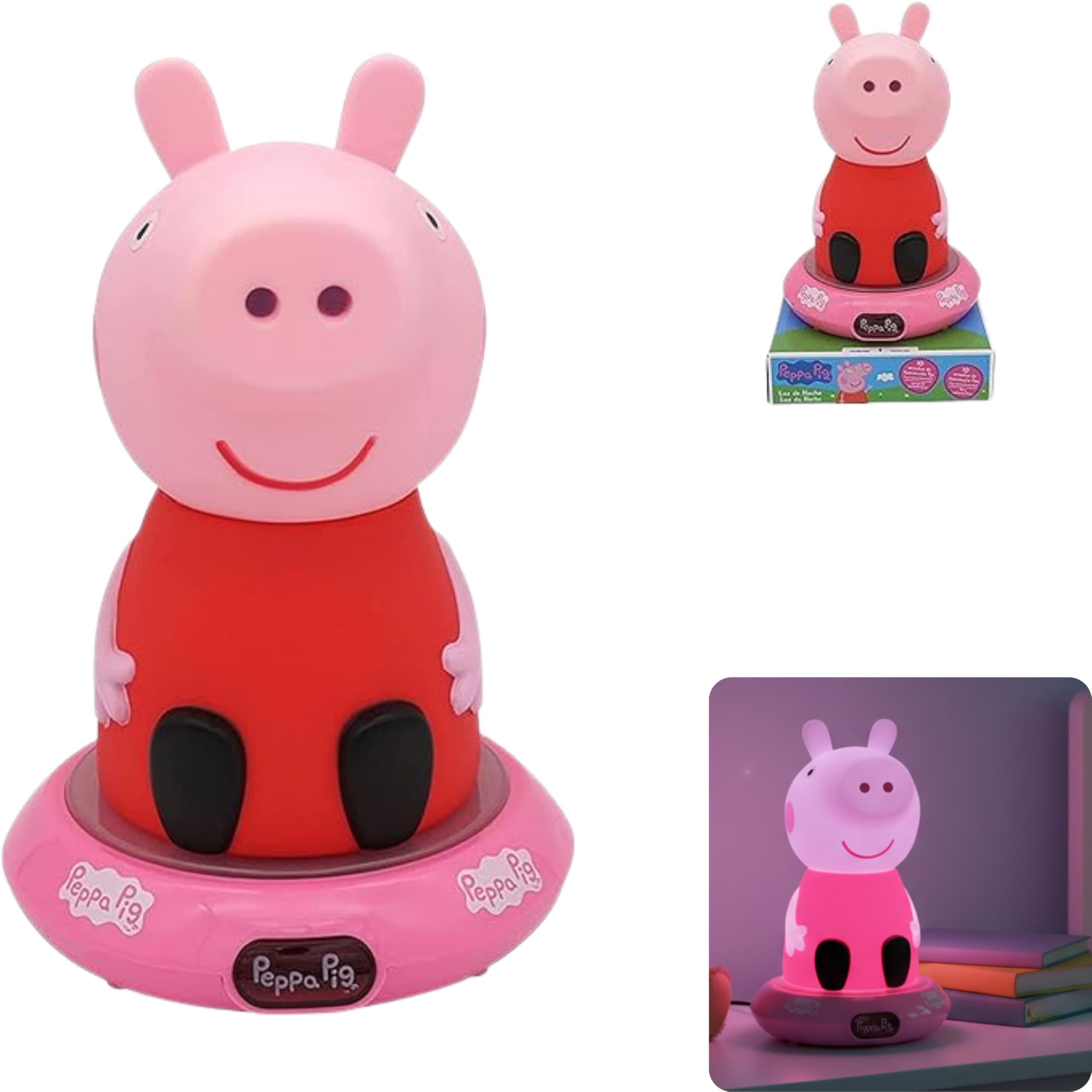 Srv Hub Girls Peppa Pig Night Light Lamp For Kids – 3D Desk Lamp Battery Powered Table Lamp For Bedroom, Gaming Room & Christmas Gifts Table Light For Bedroom Bedside Lamp Size-21Cm