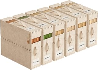 6Pack Sheet Organizers and Storage - King/Queen Size Sheet Storage Organizer with Window, Foldable & Dustproof Sheet Organizer for Linen Closet for Summer Blankets & Sheet Sets,Beige