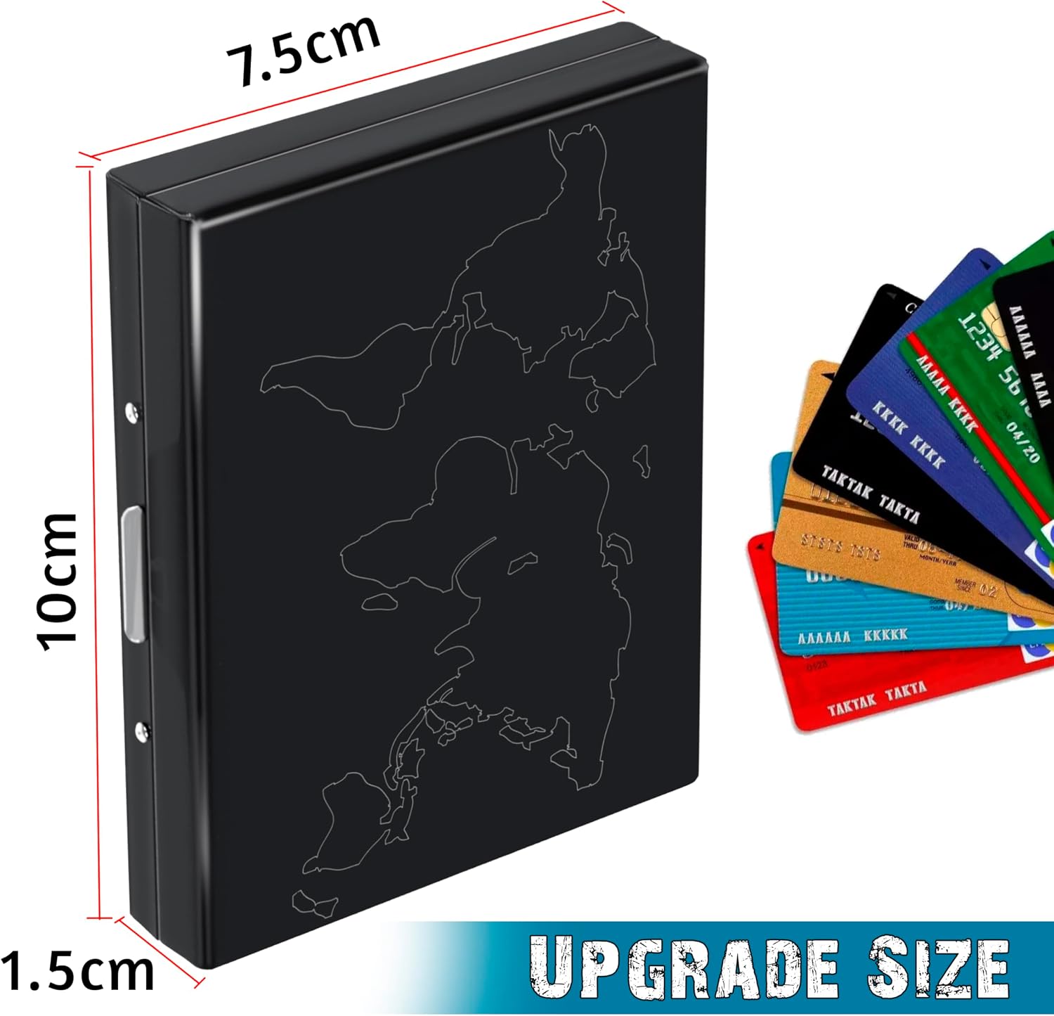Storite 10 Slots RFID Metal Card Holder Wallet for Men Women - Black
