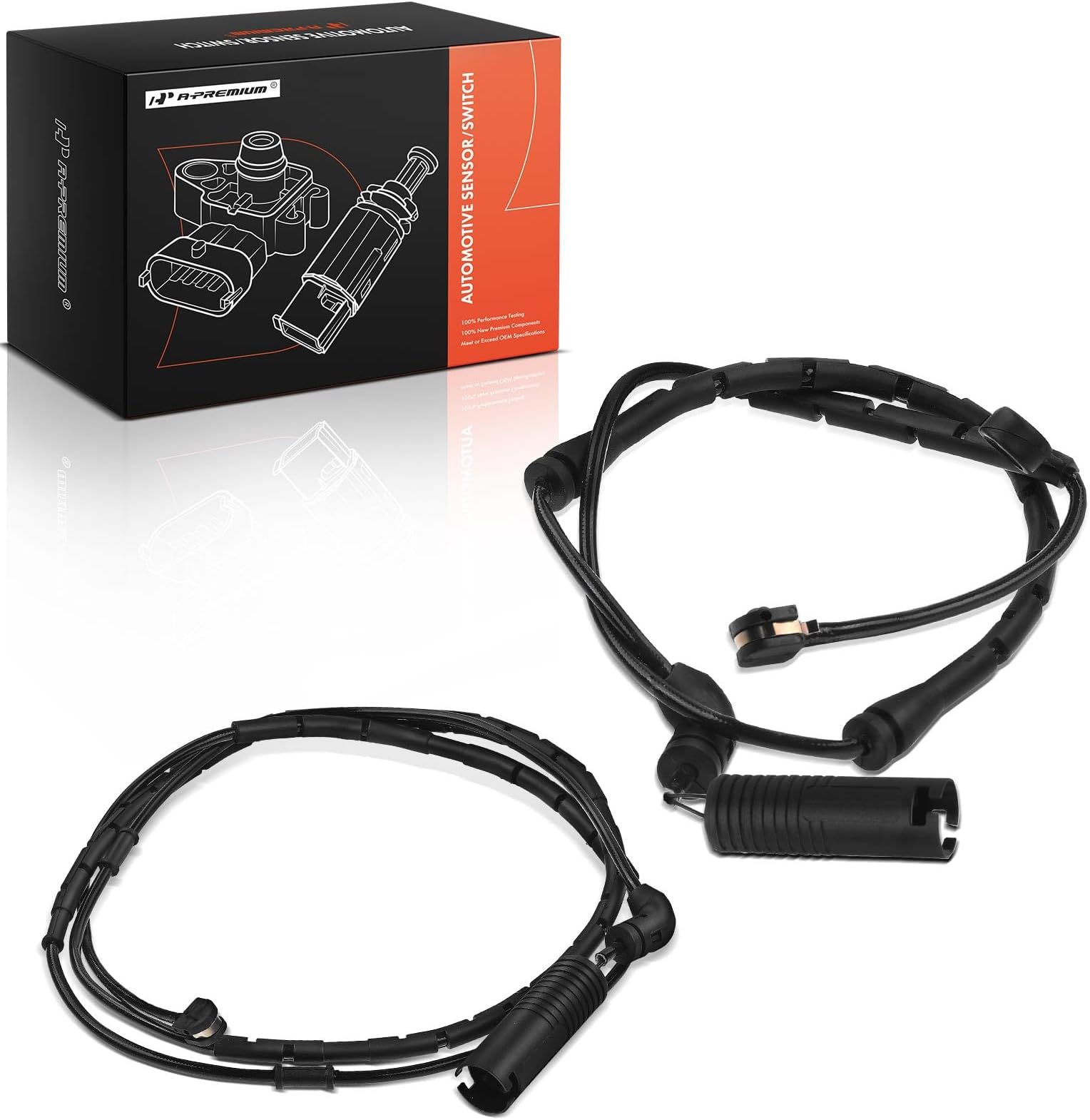 Front and Rear Disc Brake Pad Wear Sensors Compatible with BMW E46 Series 323Ci 2000, 323i 1999-2000, 325Ci 2001-2006, 325i 2001-2005, 328Ci 2000, 328i 1999-2000, 2-PC Set