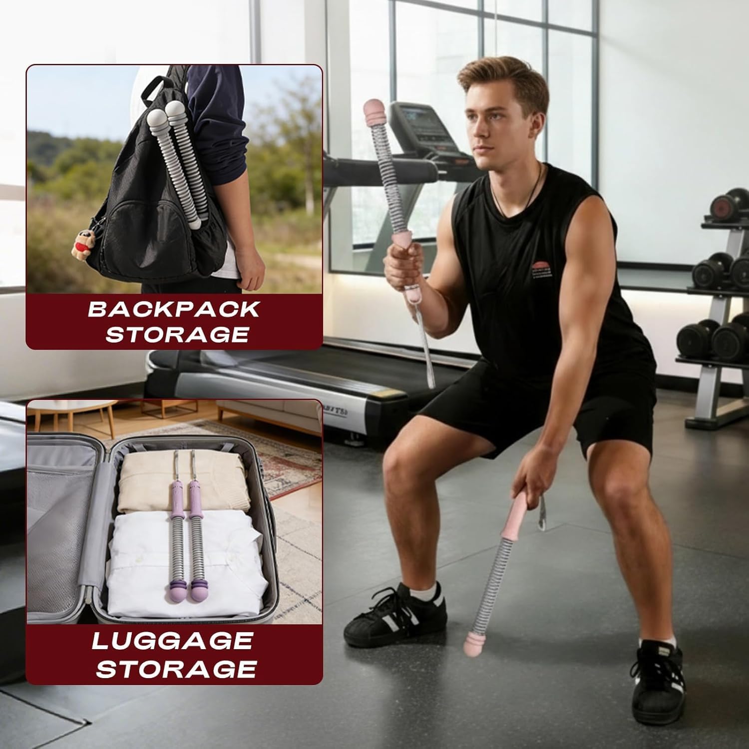 Verstellbare Seillose Kampfseile, schnurlose gewichtete Fitness-Seile für Heim-Fitnessstudio & Ganzkörpertraining, tragbarer leiser HIIT-Trainer mit verstellbaren Gewichten, 1,4 kg pro Paar, für