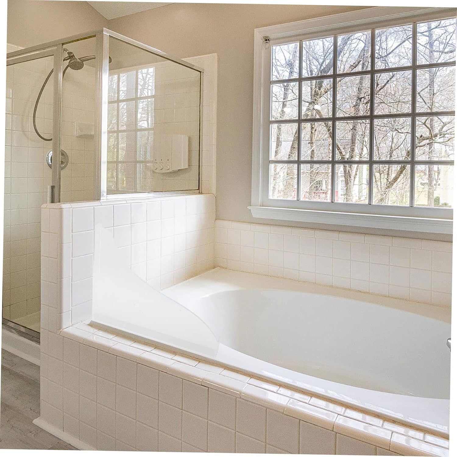 2pcs Bathtub Splash Guards Acrylic Water Shields for Bathroom Easy to Install Anti-Splashing Guard to Keep Floors Dry Multipurpose for Bathtub and Wash Basin