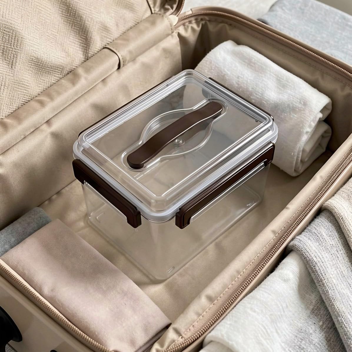 Acrylic Square Camera Lens Storage Box with Handle for Outdoor Shoots