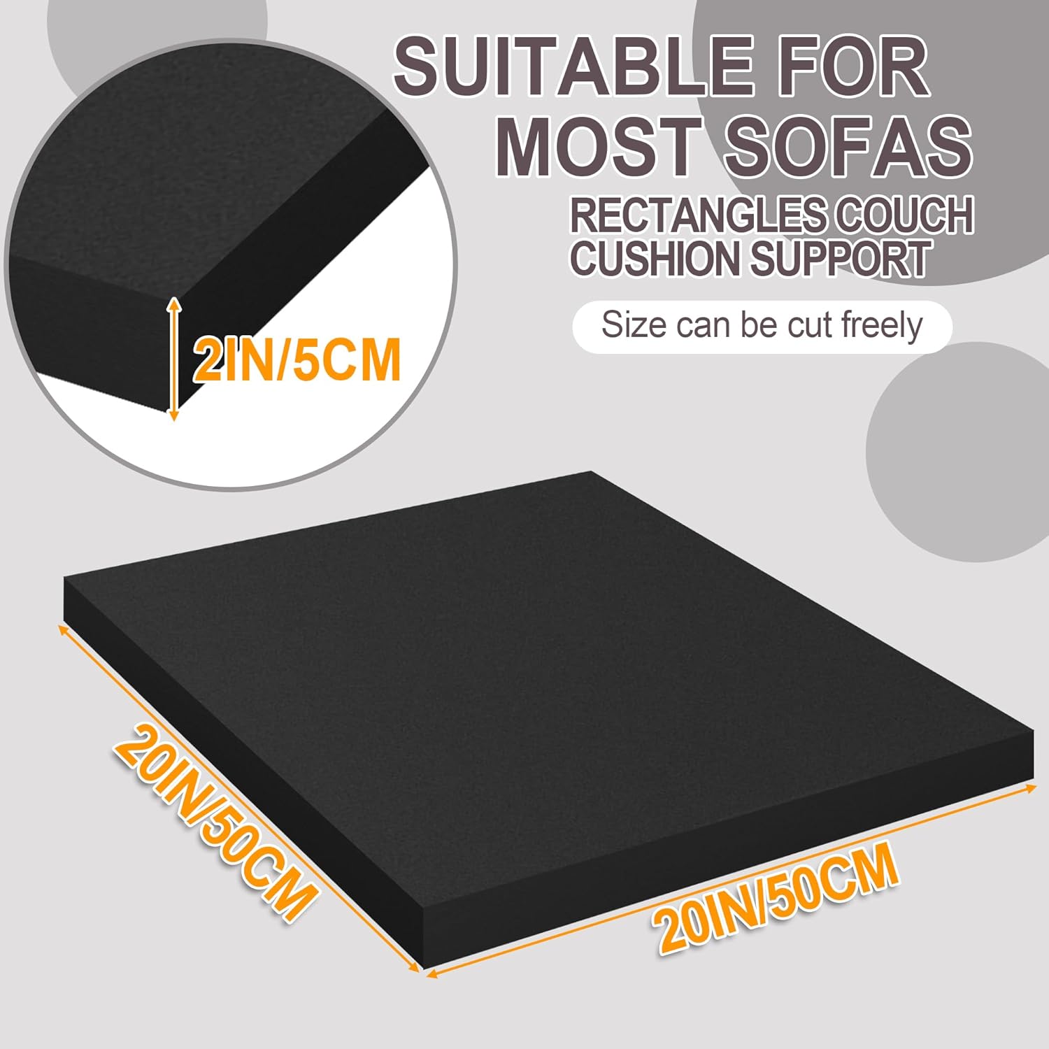 40D Couch Cushion Support for Sagging Seat High Density Couch Supports for Sagging Cushions Rectangles Sofa Cushion Support High Rebound Couch Supporter for Under The Cushions 3PCS