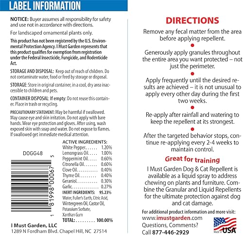 Miniatura 2 de I Must Garden - Repelente para perros y gatos, granular de 3 libras, natural y seguro para mascotas
