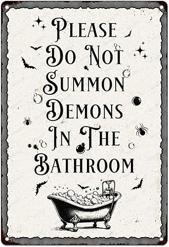 Miniatura 12 de Decoraciones de Halloween, letreros de metal divertidos, póster de arte retro, decoración del día de todos los santos para el hogar, cocina, Letrero