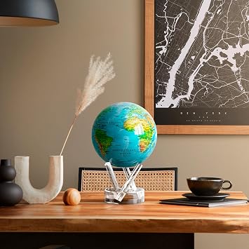 MOVA Self Rotating Globe, Ocean Blue Relief Prestige (8.5)